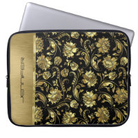 Monogramed black & Gold Damasks Pattern