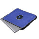 Monogramed Blue Suede Leather Floral Design Laptop Sleeve (Front Bottom)