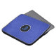 Monogramed Blue Suede Leather Floral Design Laptop Sleeve (Front Top)