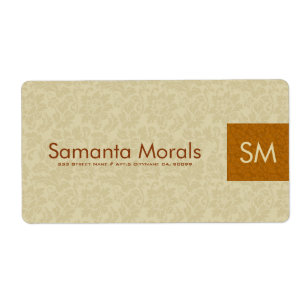 Monogramed Bold Modern Beige & Brown Damasks 2