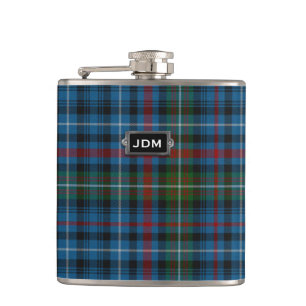Monogramed Clan MacDonald Tartan Plaid Flask