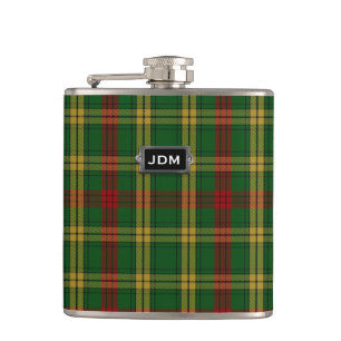 Monogramed Clan MacMillan Tartan Plaid Flask