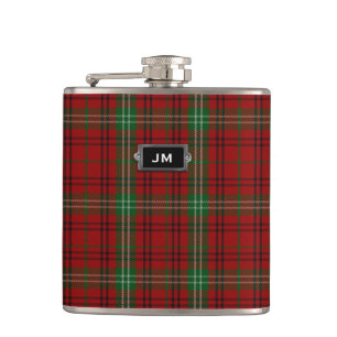 Monogramed Clan Morrison Tartan Plaid Flask