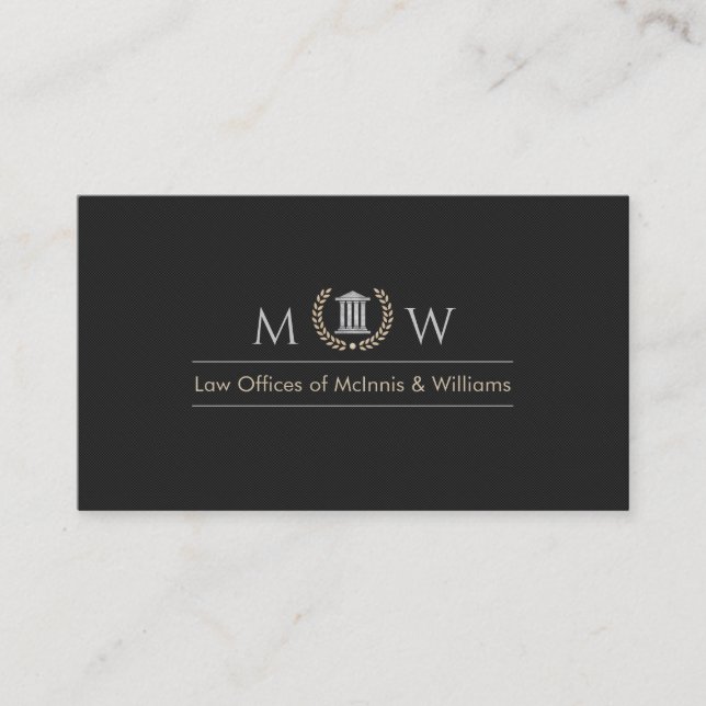 Monogramed Courthouse Business Card (Front)