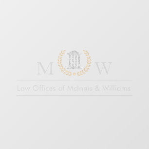 Monogramed Courthouse Window Cling