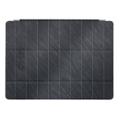 Monogramed Dark Grey Carbon Fibre Metallic Texture iPad Pro Cover (Horizontal)