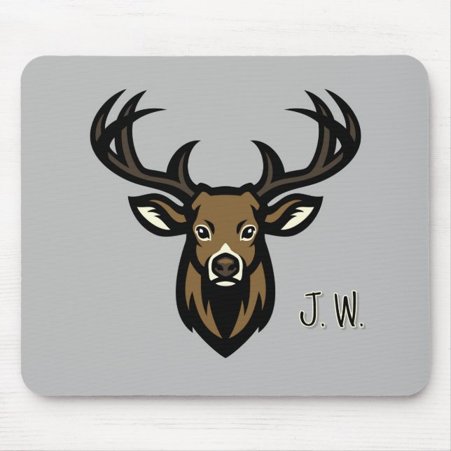 Monogramed Deer Hunter Mouse Pad (Front)