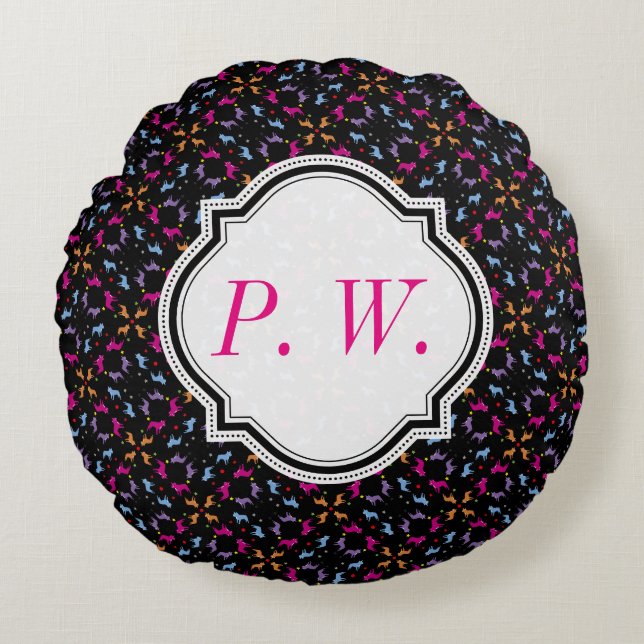 Monogramed French Bulldog Pillow (Front)