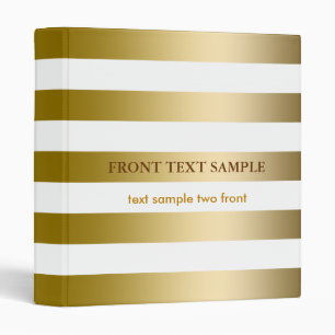 Monogramed Gold Stripes Geometric Pattern Binder