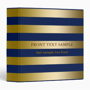 Monogramed Gold Stripes Geometric Pattern Binder