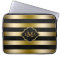 Monogramed Gold Tones & Black Stripes Pattern