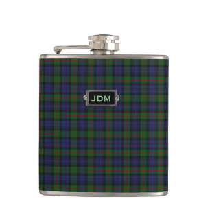 Monogramed Murray Tartan Plaid Flask