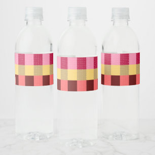 Monogramed Polka Dots Pattern Water Bottle Label