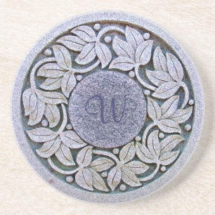 Monogramed Sandstone Drink Coasters