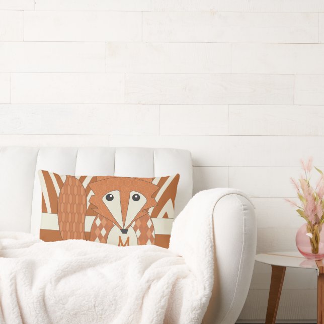 Monogramed Stylized Fox Pillow (Couch)