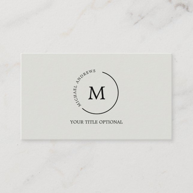 Monogramm Circle Business Card (Front)