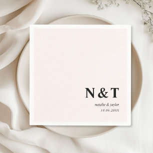 Monogramm hellrosa napkin