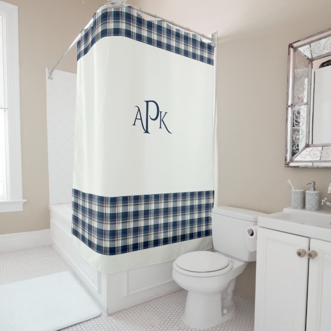 Monogrammable Blue, White, Multi Thread Plaid (In Situ)