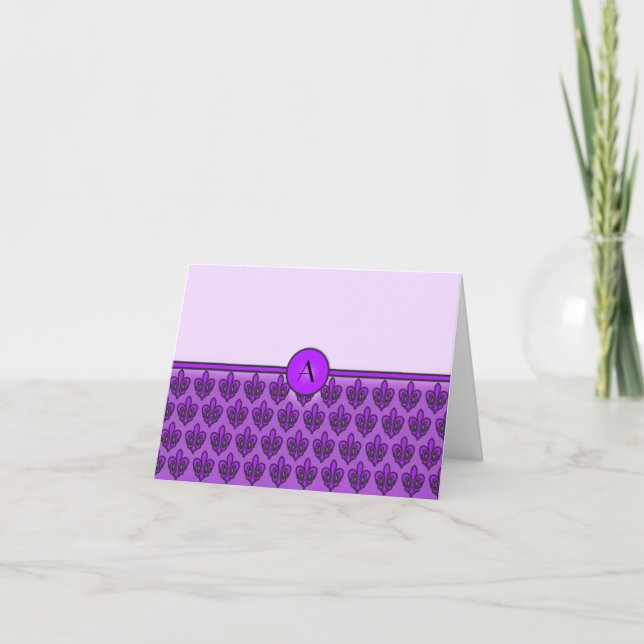 Monogrammable Fleur De Lis Cards (Front)