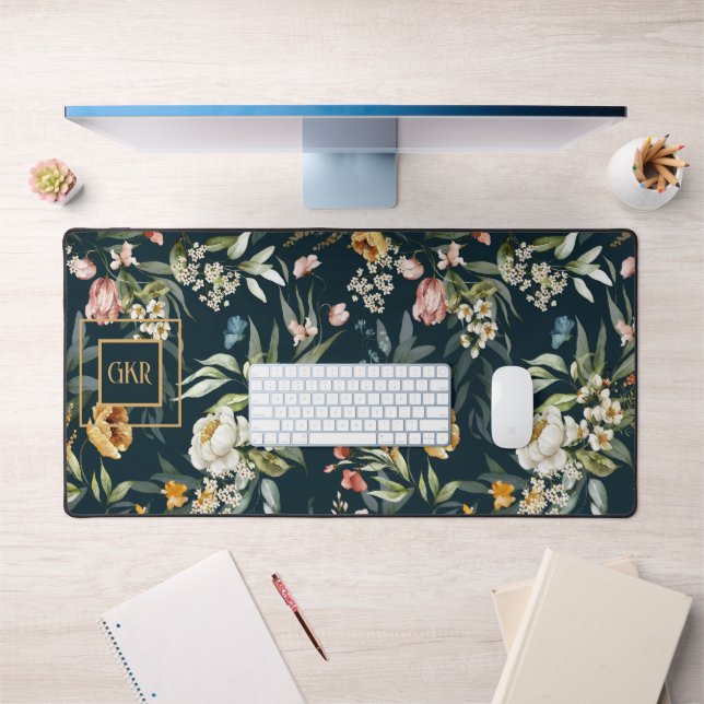 Monogramme, 1600s Motif frontalier floral (Bureau 1)