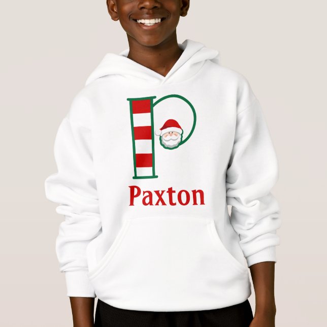 Monogramme à capuchon rayé P de sweatshirt de Père (Devant)