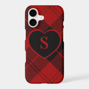 Monogramme à carreaux Noël Rouge Buffalo Plaid