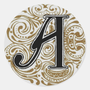 Monogramme "A" en or - Sticker