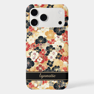 Monogramme à motif floral doré japonais