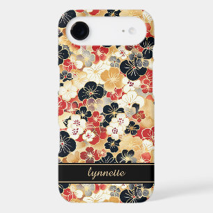 Monogramme à motif floral doré japonais