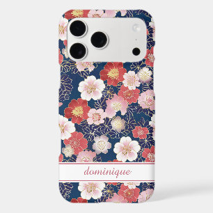 Monogramme à motif floral rose japonais