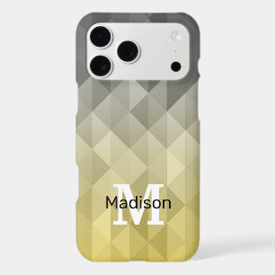 Monogramme à motif géométrique gris jaune Cool