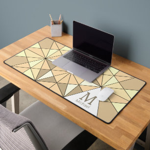 Monogramme à motif mosaïque triangle rétro marron
