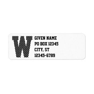 Monogramme à points polka noirs et blancs