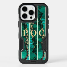 Monogramme Abstrait d'or vert