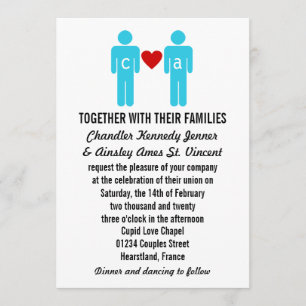 Monogramme Amour Couple Mariage Invitations
