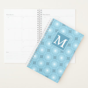 Monogramme ange bleu cercles motif