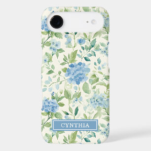 Monogramme Aquarelle Hydrangea Bleue