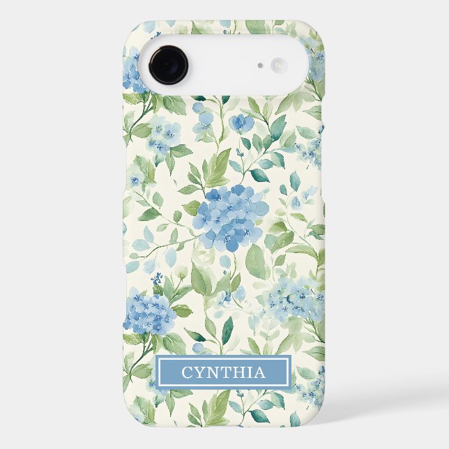 Monogramme Aquarelle Hydrangea Bleue (Verso)