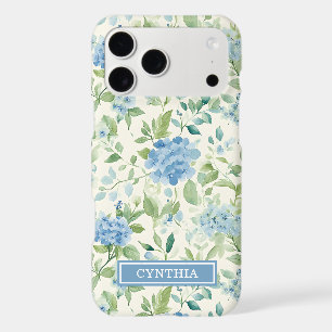 Monogramme Aquarelle Hydrangea Bleue