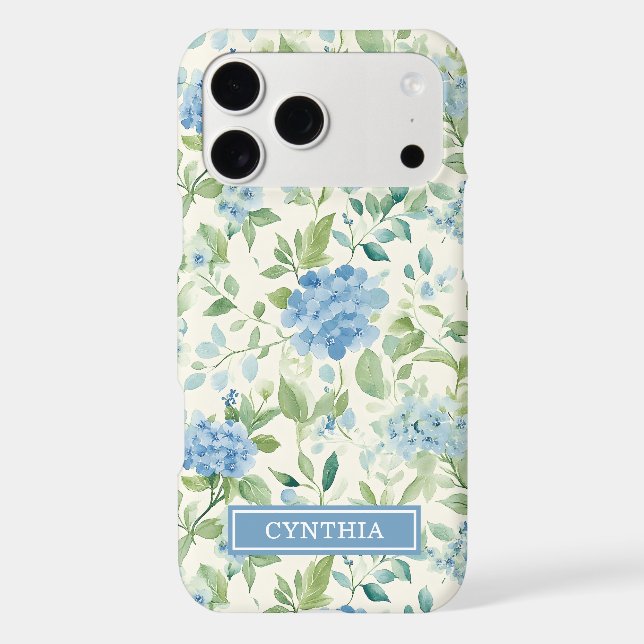 Monogramme Aquarelle Hydrangea Bleue (Verso)