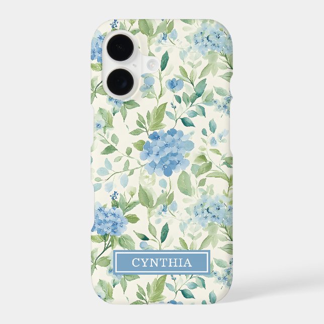 Monogramme Aquarelle Hydrangea Bleue (Verso)