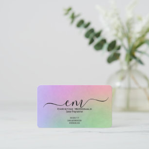 Monogramme arc-en-ciel Cartes de visite - Élégant