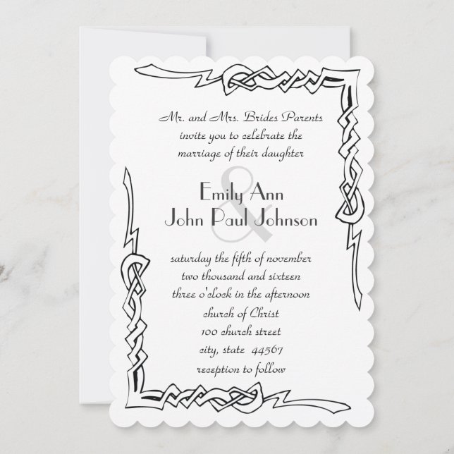 Monogramme Art déco Faire-part de mariage (Dos)
