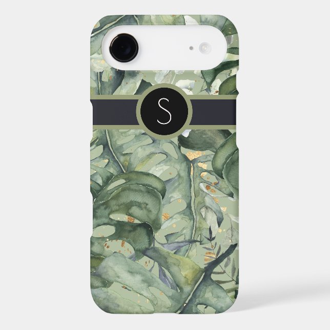 Monogramme Avec De Beaux Feuilles Tropicaux (Verso)