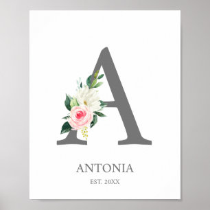 Monogramme avec la lettre A, impressions initiales