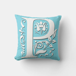 Monogramme avec la lettre initiale P - Coussin