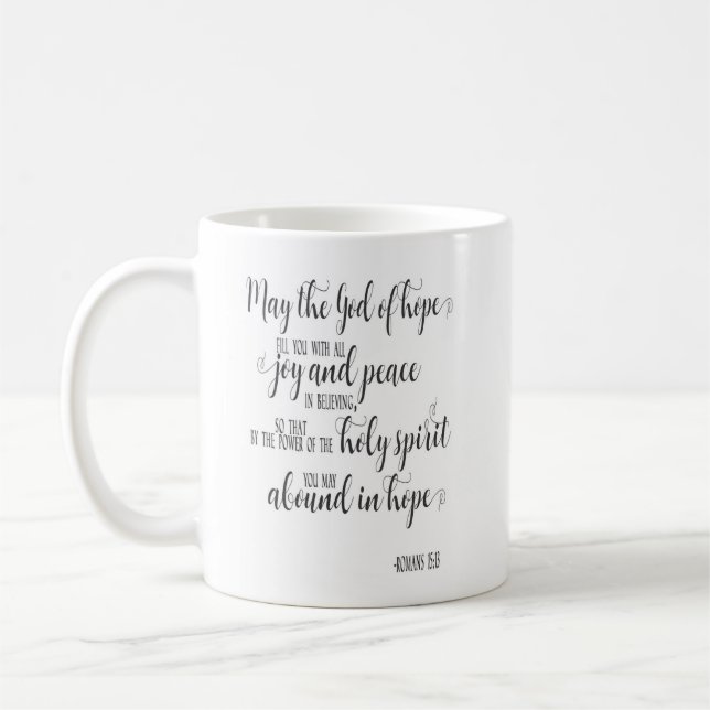 Monogramme avec versets bibliques Café Mug (Gauche)