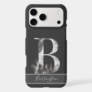 Monogramme B décoratif avec nom, Gris