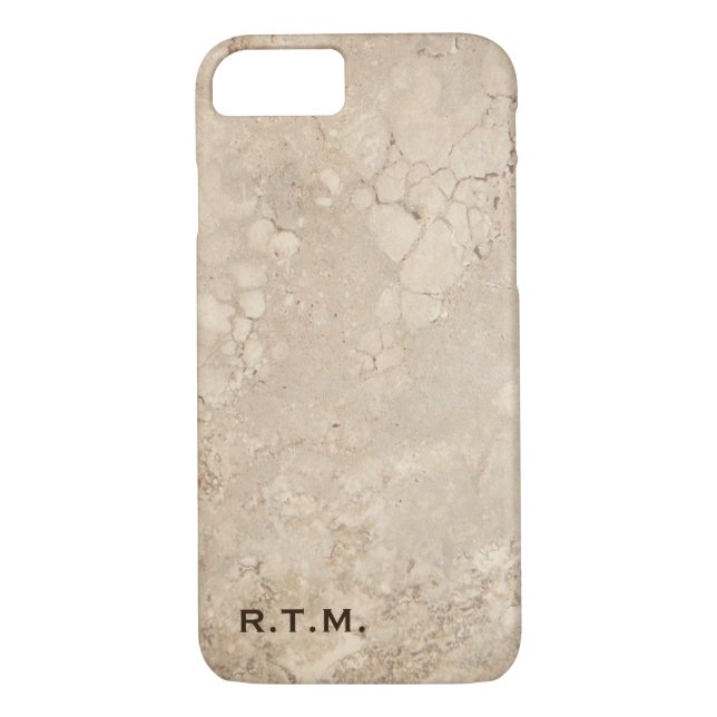 Monogramme Beige Granite iPhone 7 Coque (Dos)