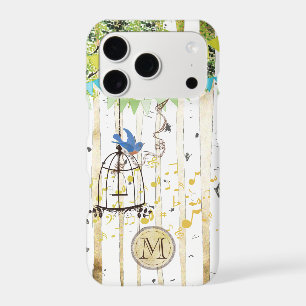 Monogramme Birdcage Arbre à oiseaux bleuets